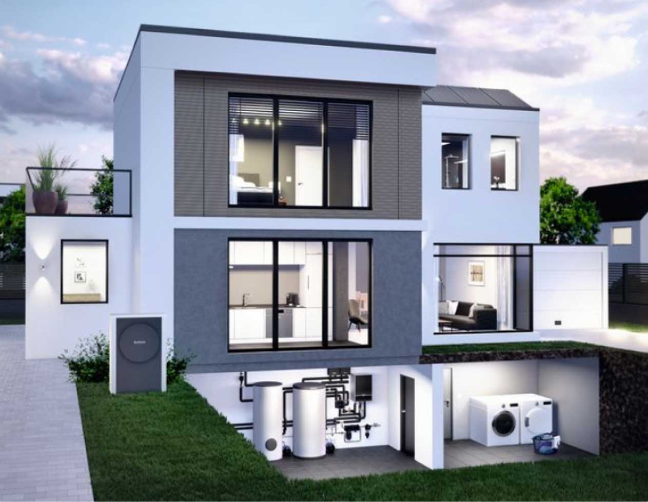 Haus Außenansicht Querschnitt